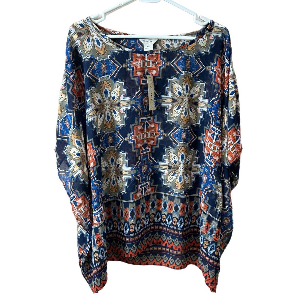 Ariat Wondrous Women’s Size Small Semi Sheer Tunic Multi Color NEW